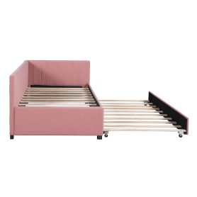 Upholstered Daybed with Trundle, Twin Size