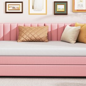 Upholstered Daybed with Trundle, Twin Size