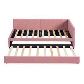 Upholstered Daybed with Trundle, Twin Size