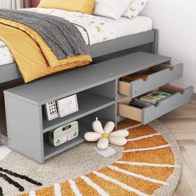 Versatile Full Daybed with Trundle,Under bed Storage Box and Nightstand