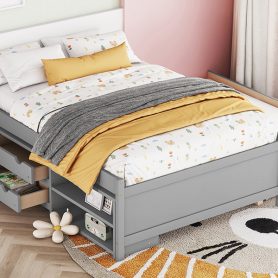 Versatile Full Daybed with Trundle,Under bed Storage Box and Nightstand