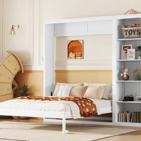 Full Size Murphy Bed Wall Bed with Shelves