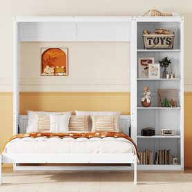 Full Size Murphy Bed Wall Bed with Shelves