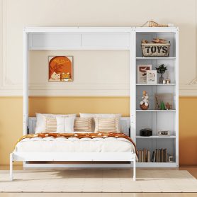 Full Size Murphy Bed Wall Bed with Shelves