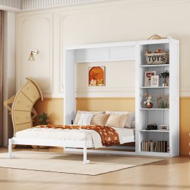 Full Size Murphy Bed Wall Bed with Shelves