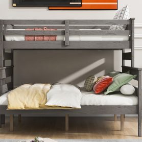 Wood Twin XL over Queen Bunk Bed with Ladder