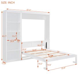 Full Size Murphy Bed Wall Bed with Shelves