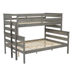 Wood Twin XL over Queen Bunk Bed with Ladder