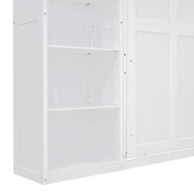Full Size Murphy Bed Wall Bed with Shelves