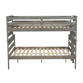 Wood Twin XL over Queen Bunk Bed with Ladder