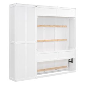 Full Size Murphy Bed Wall Bed with Shelves