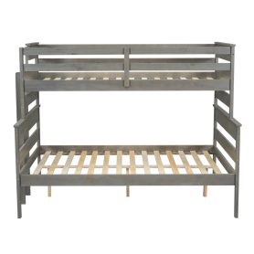 Wood Twin XL over Queen Bunk Bed with Ladder