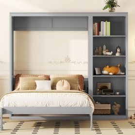 Queen Size Wall Bed Murphy Bed With Shelves