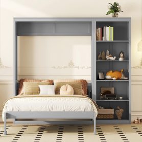 Queen Size Wall Bed Murphy Bed With Shelves
