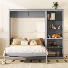 Queen Size Wall Bed Murphy Bed With Shelves
