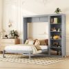 Queen Size Wall Bed Murphy Bed With Shelves