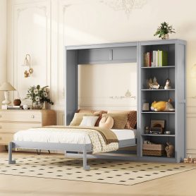 Queen Size Wall Bed Murphy Bed With Shelves