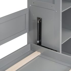 Full Size Murphy Bed Wall Bed with Shelves and LED Lights