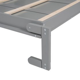 Full Size Murphy Bed Wall Bed with Shelves and LED Lights