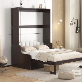 Queen Size Murphy Bed Wall Bed with Cushion