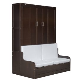 Queen Size Murphy Bed Wall Bed with Cushion