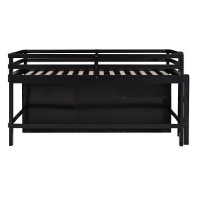 Twin Size Loft Bed With 4 Drawers, Underneath Cabinet And Shelves