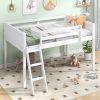Twin Size Wood Low Loft Bed With Ladder, Ladder Can Be Placed On The Left Or Right
