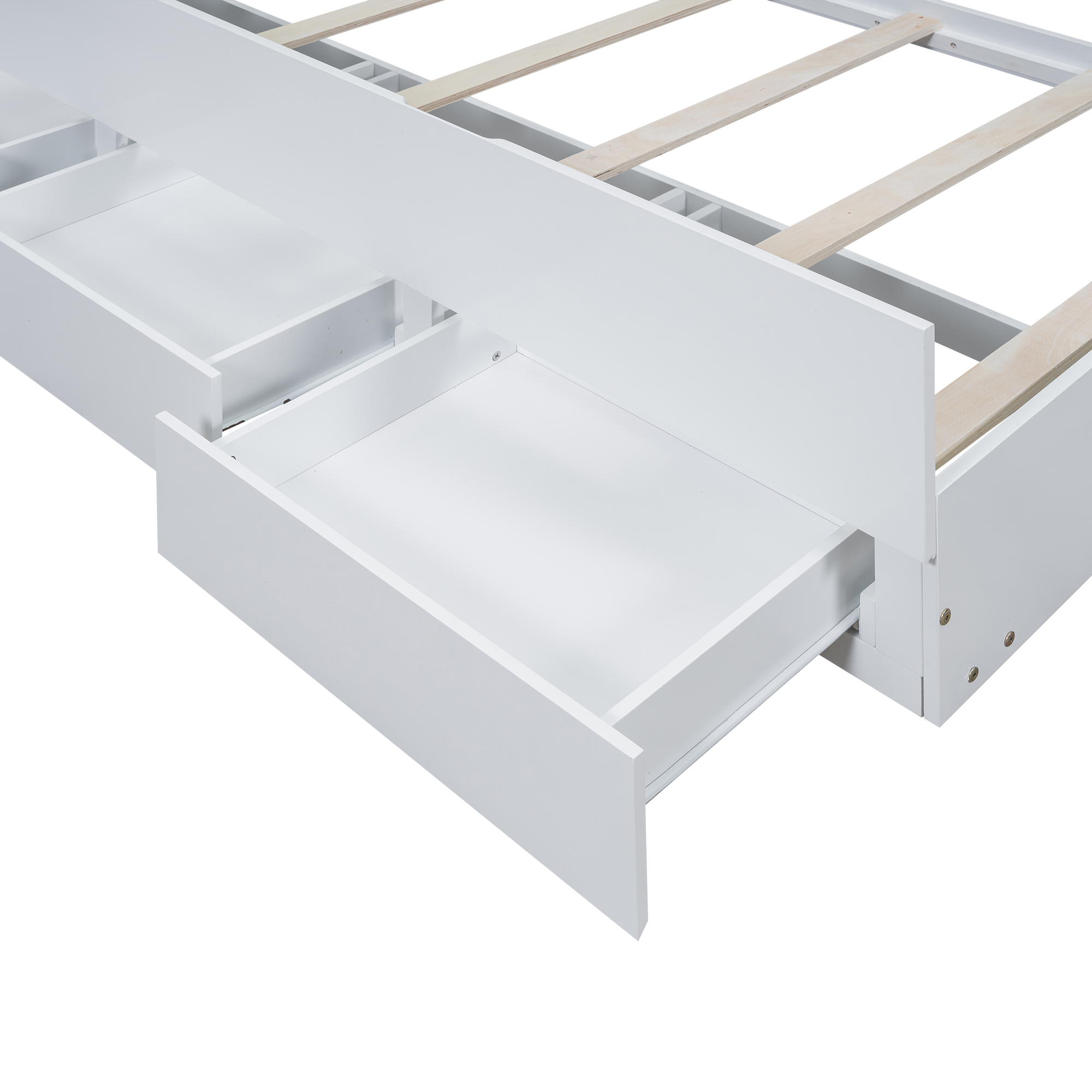 Twin Size Platform Bed with Storage LED Headboard, Twin Size Trundle and 3 Drawers 17 Twin Size Platform Bed with Storage LED Headboard, Twin Size Trundle and 3 Drawers
