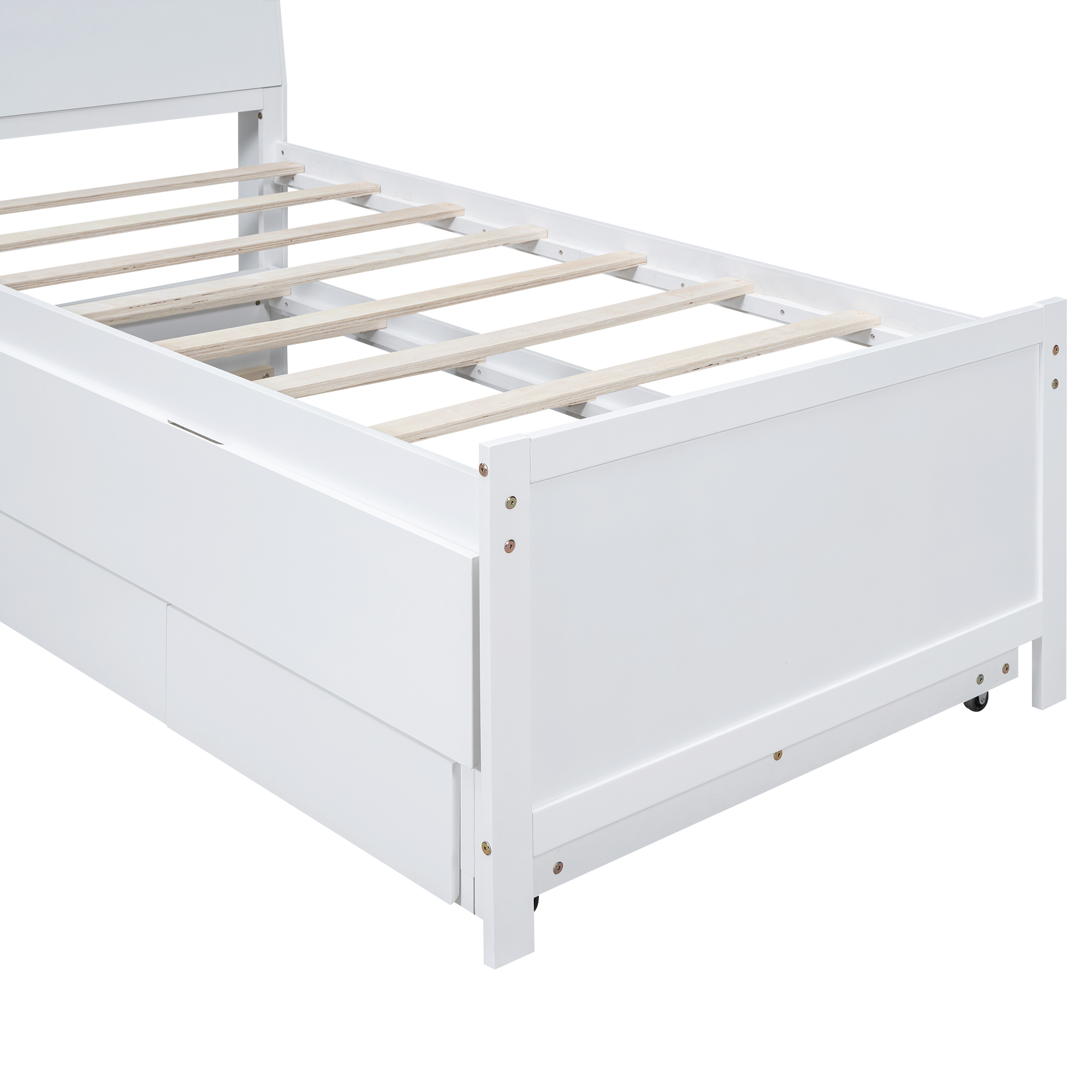 Twin Size Platform Bed with Storage LED Headboard, Twin Size Trundle and 3 Drawers 11 Twin Size Platform Bed with Storage LED Headboard, Twin Size Trundle and 3 Drawers
