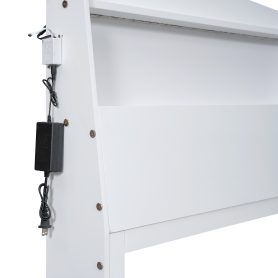 Twin Size Platform Bed with Storage LED Headboard, Twin Size Trundle and 3 Drawers 38 Twin Size Platform Bed with Storage LED Headboard, Twin Size Trundle and 3 Drawers