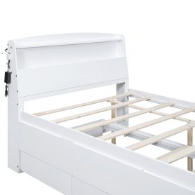Full Size Platform Bed with Storage LED Headboard, Twin Size Trundle and 3 Drawers 35 Full Size Platform Bed with Storage LED Headboard, Twin Size Trundle and 3 Drawers