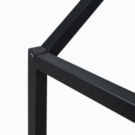 Full Size Metal House Bed With Fence And Door