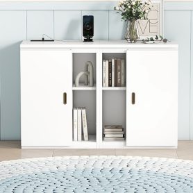 Queen Size Murphy Bed with Shelves, Cabinets and USB Ports