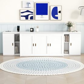 Queen Size Murphy Bed with Shelves, Cabinets and USB Ports