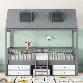 Twin Size Wood Bed House Bed Frame