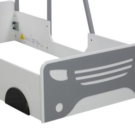 Wooden Twin Size Car-shaped Bed With Roof