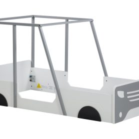 Wooden Twin Size Car-shaped Bed With Roof