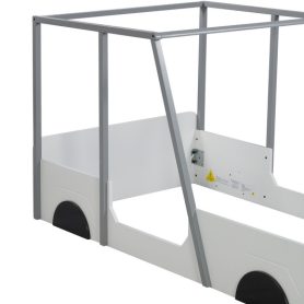 Wooden Twin Size Car-shaped Bed With Roof