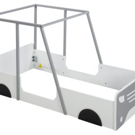 Wooden Twin Size Car-shaped Bed With Roof