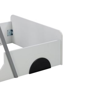 Wooden Twin Size Car-shaped Bed With Roof