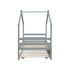 Twin Size House-shaped Bed with Trundle
