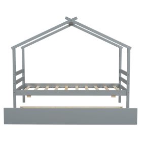 Twin Size House-shaped Bed with Trundle