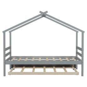 Twin Size House-shaped Bed with Trundle