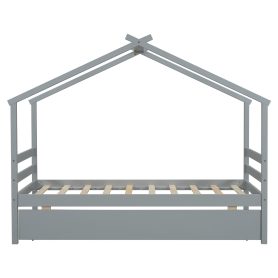 Twin Size House-shaped Bed with Trundle