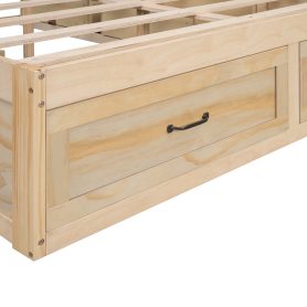 Full Size Platform Bed with 6 Storage Drawers