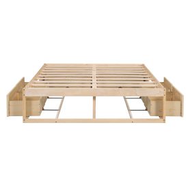 Queen Size Platform Bed With 6 Storage Drawers