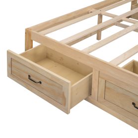 Full Size Platform Bed with 6 Storage Drawers