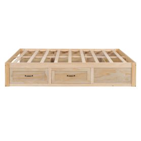 Full Size Platform Bed with 6 Storage Drawers