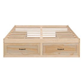 Full Size Platform Bed with 6 Storage Drawers