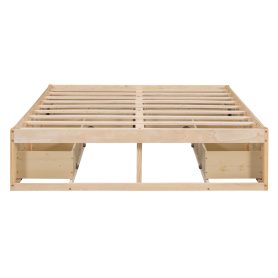 Full Size Platform Bed with 6 Storage Drawers